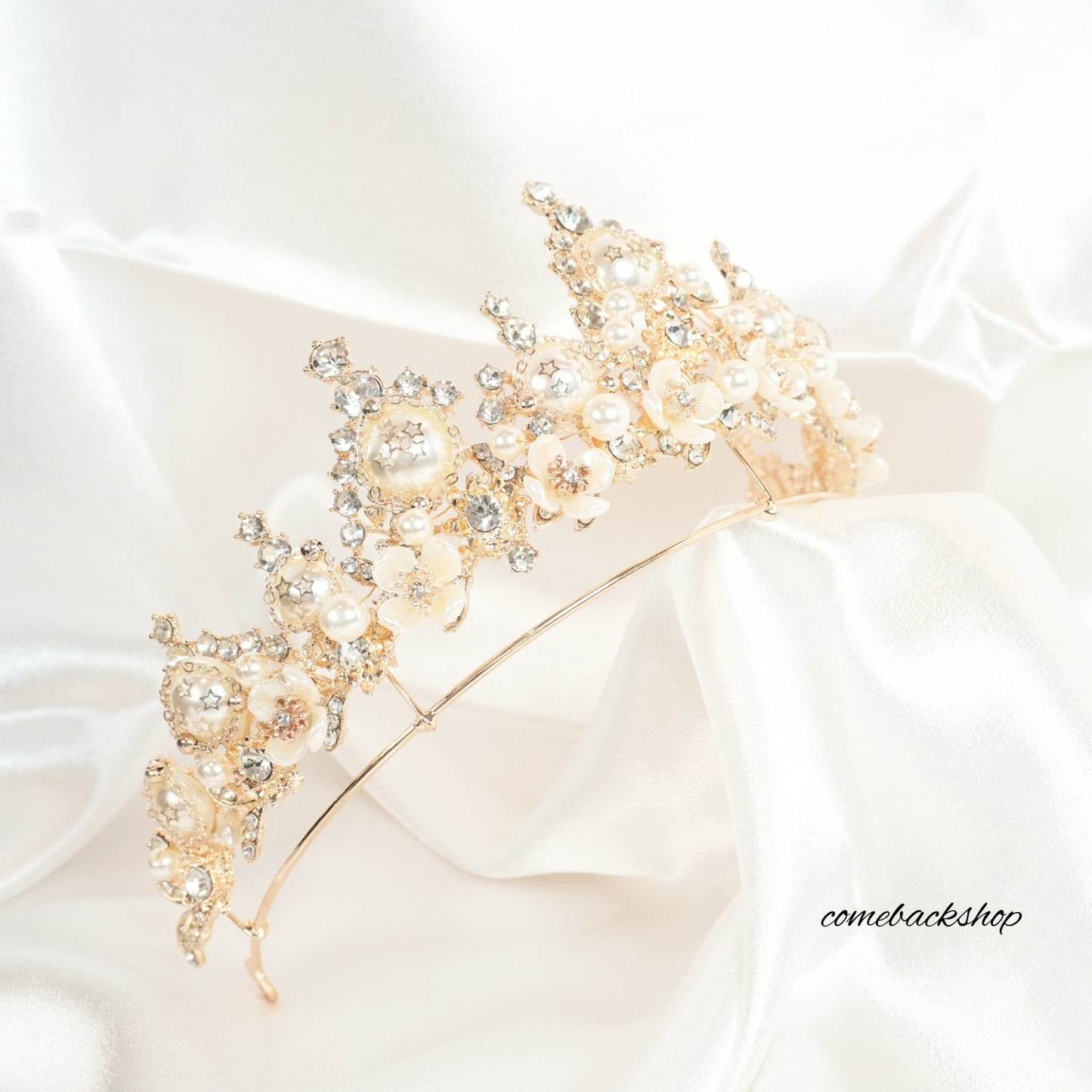 Gold Crystal Tiara Crown Headband Princess Elegant Crown for Women Girls Bridal Wedding Prom Birthday Party