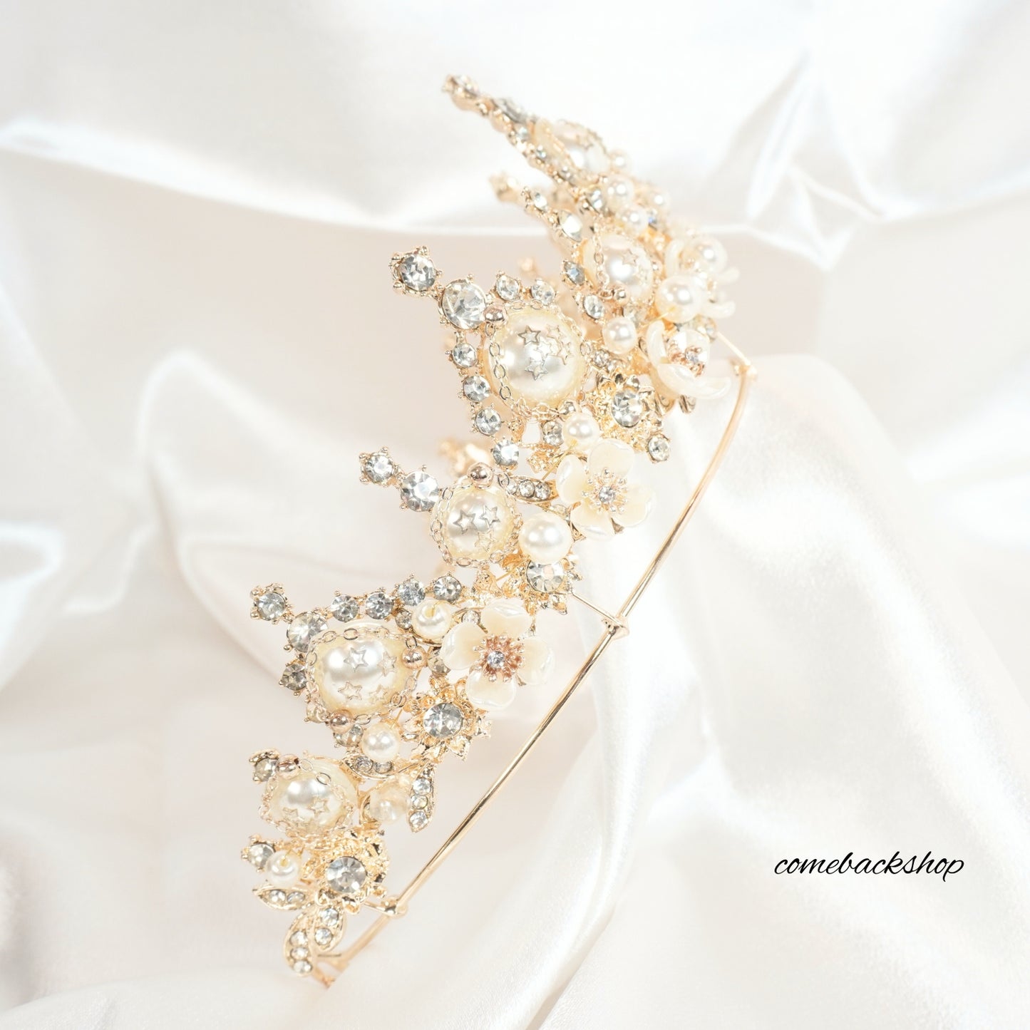 Gold Crystal Tiara Crown Headband Princess Elegant Crown for Women Girls Bridal Wedding Prom Birthday Party