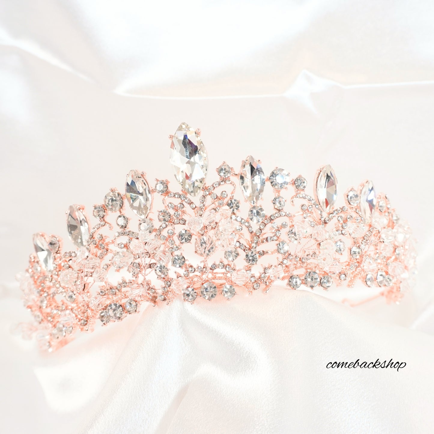 Pink Crown for Women Pink Queen Crowns for Girls Princess Baroque Crystal Rhinestone Bridal Tiara for Bride Costume Party