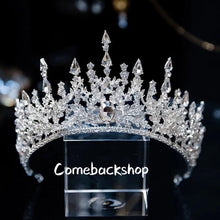 Load image into Gallery viewer, Noble Stunning Silver Rhinestone Crown and Tiaras Wedding Bride Queen Headband Woman Hair Accessories Hairwear Jewelry,Swarovski