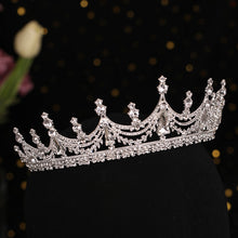 Load image into Gallery viewer, Silver Plated Queen Princess Diana Crown Crystal Pearl Diadem For Bridal Hair Accessories Bride Headbands Tiara De Noiva