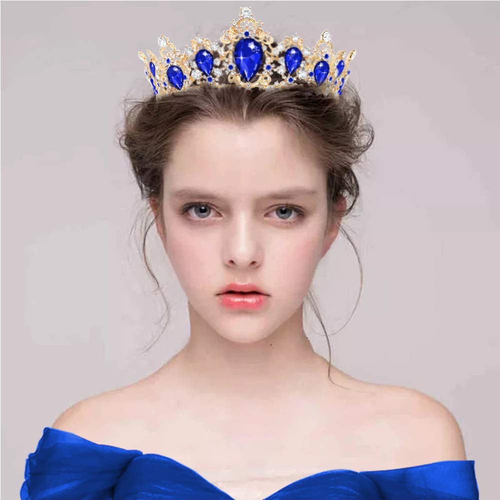 Vintage Baroque Queen King Bride Tiara Crown For Women Headdress Prom Bridal Wedding Tiaras