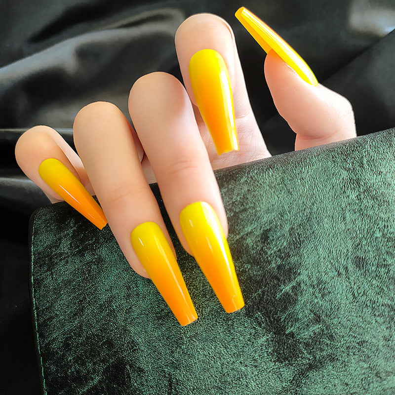 Long Fake Nails press on Square Head Full Cover Detachable Finished Fingernails nude nail art