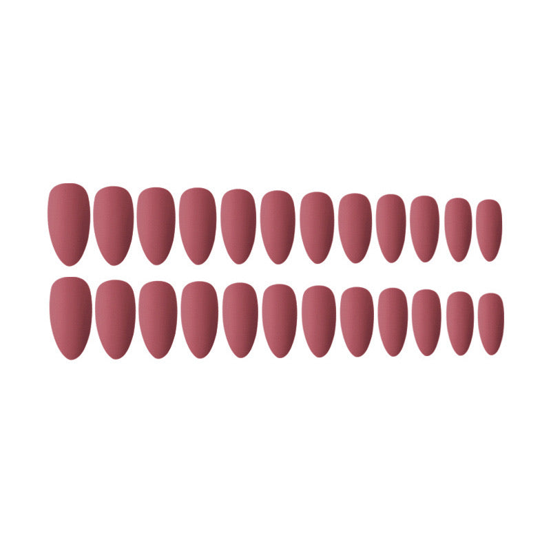 False Nails Matte Full Cover Medium Ballerina Coffin Natural Blue Acrylic Fake Nails