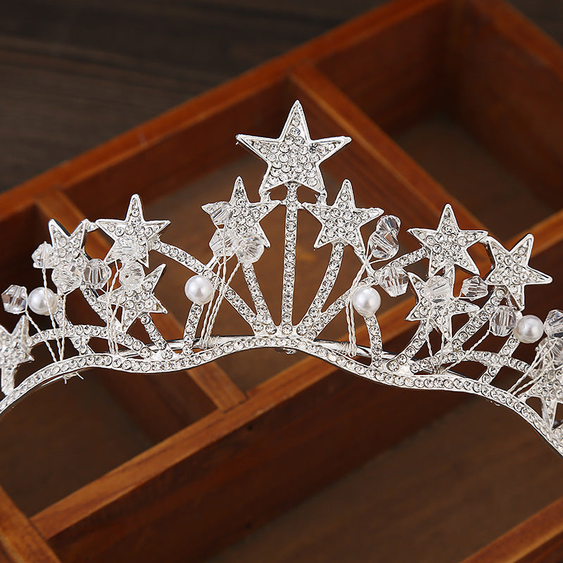 Star Headband Crown Hairband princess tiara Bling Bridal Tiara,silver