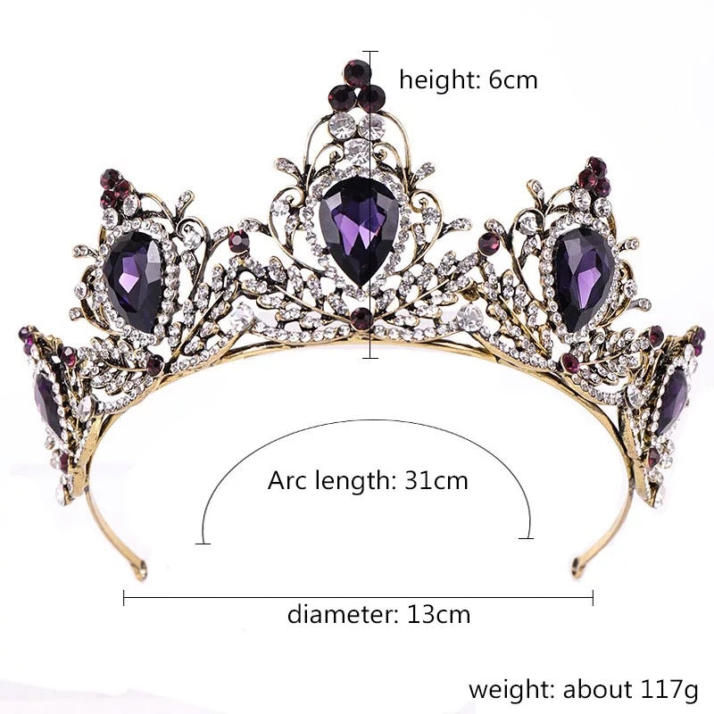 Purple Crystal Bridal Crown Tiaras Headbands Magnificent Rhinestone,Swarovski