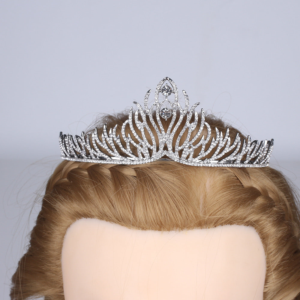 Silver Crystal Tiara Crowns Princess Elegant Crown Combs Headbands Bridal Wedding Prom Birthday Party Swarovski for sale