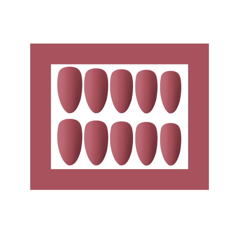 False Nails Matte Full Cover Medium Ballerina Coffin Natural Blue Acrylic Fake Nails