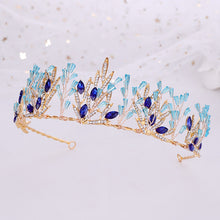 Load image into Gallery viewer, FAST SHIP Crystal Bridal Tiara | Crystal Wedding Headband | Wedding Hair Accessories | Cystal Headpiece | Princess Quinceanera Tiara Crown,blue