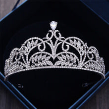 Load image into Gallery viewer, Tiara Crown Jewelry Gift for Women Girls,Headband Headpiece Silver Crystal Rhinestone Diadem Princess Birthday Yallff Crown with Comb, Swarovski