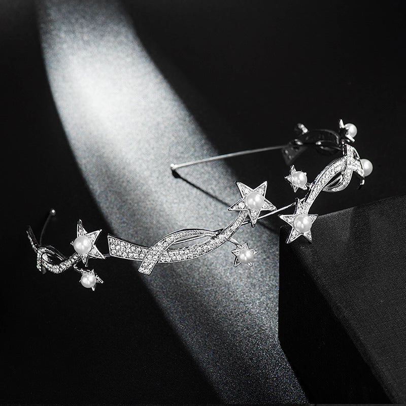 Star Shaped Rhinestone Crowns Bridal Crowns Tiaras Bridal Headpiece for Wedding Ceremony Party
