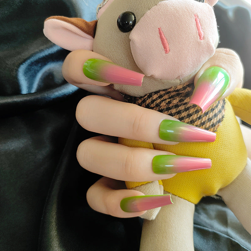 Fake Nails Coffin Glitter Nude Pink Design Artificial Ballerina Fasle Nails cover nail tip press on nail