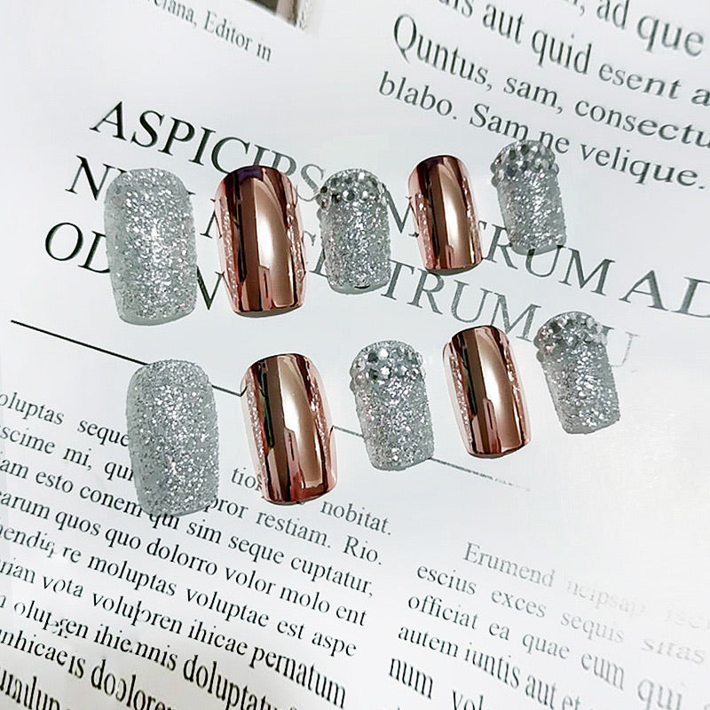 Fake Nails Glossy Short Press on Nails Acrylic Full Cover False Nails