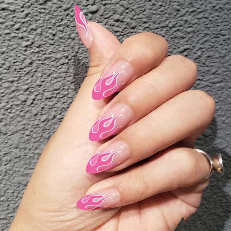 French Nails White Fashion Designed Extra Long Ballerina Shaped Fake Nails Nude