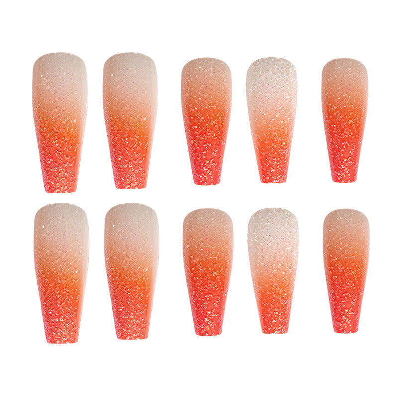 Gradient False Nails Cute Summer Style Fake Nails  Press On Nails Manicure Decoration Nail art wedding nail