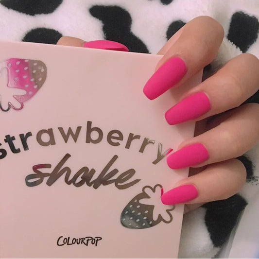 Coffin Ballerina Press on Nails Purple Long Fake Nails Tips Acrylic Glossy Full Cover False Nail