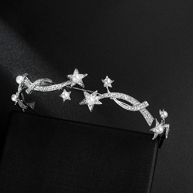 Star Shaped Rhinestone Crowns Bridal Crowns Tiaras Bridal Headpiece for Wedding Ceremony Party