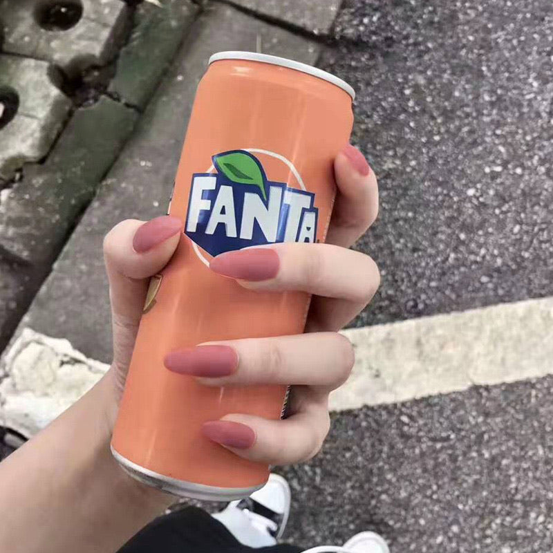 False Nails Matte Full Cover Medium Ballerina Coffin Natural Blue Acrylic Fake Nails