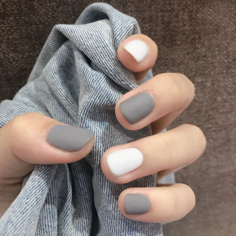 French Fake Nails Tips Press On False Nails Short Full Artificial Nail DIY Nail Art Faux Ongles