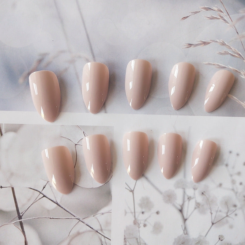 Fake Nails Long Ballet Full Cover Soft Pink Color Long UV Coat Acrylic Nail Kits Sets