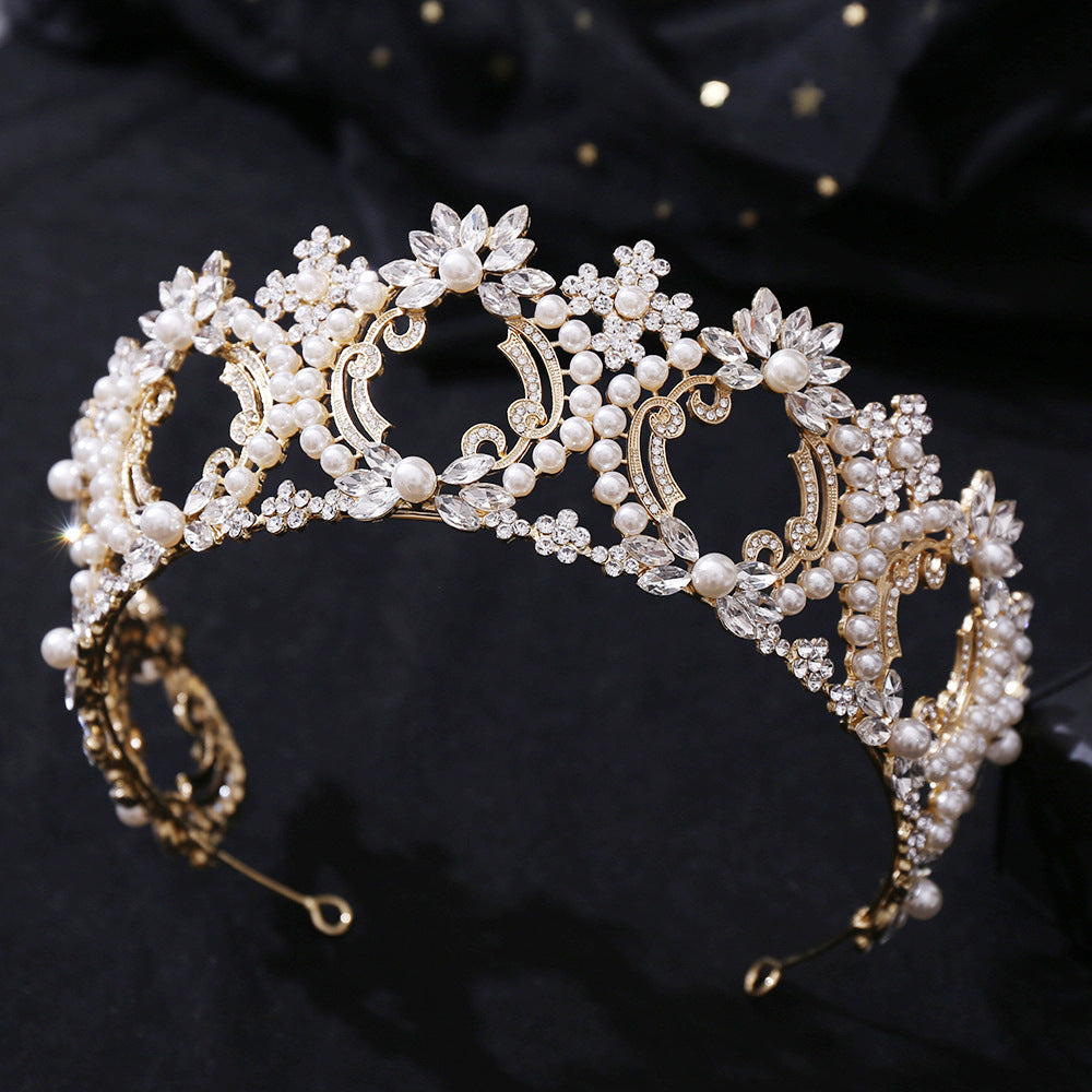 Princess Crown for Women, Crystal Queen Tiaras for Girls Bridal Hair Accessories Gifts for Birthday Wedding Prom, Bridal Party, Pageant, Halloween Christmas Costume - Gold