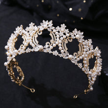 Load image into Gallery viewer, Princess Crown for Women, Crystal Queen Tiaras for Girls Bridal Hair Accessories Gifts for Birthday Wedding Prom, Bridal Party, Pageant, Halloween Christmas Costume - Gold