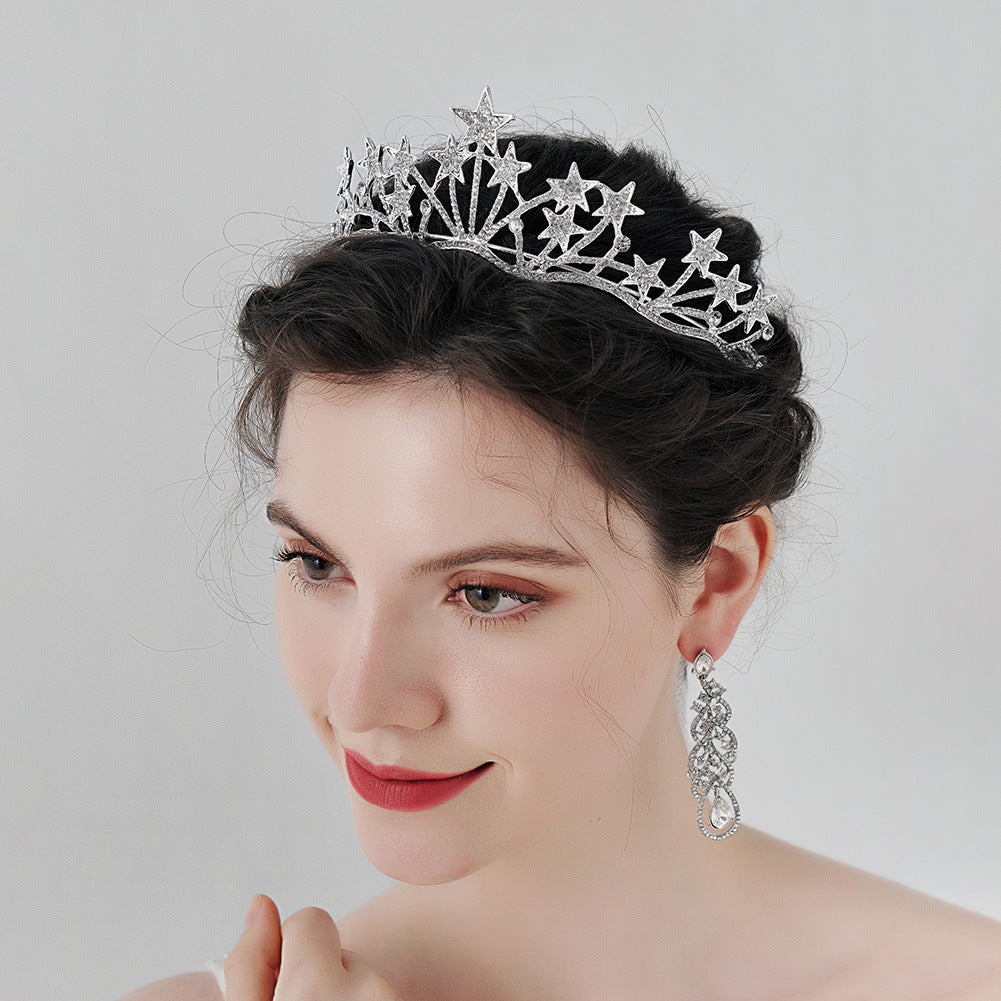 Star Headband Crown Hairband princess tiara Bling Bridal Tiara,silver