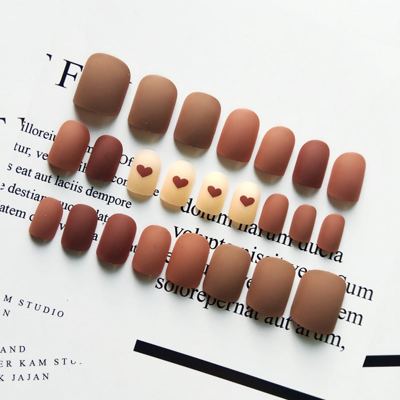 Ombre French Nail Ballerina Gradient Natural Coffin Fake Nails