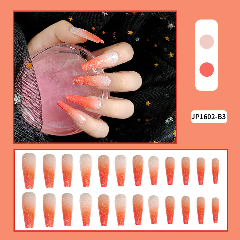 Gradient False Nails Cute Summer Style Fake Nails  Press On Nails Manicure Decoration Nail art wedding nail