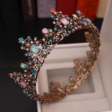 Load image into Gallery viewer, Jelly Crystal Round Bridal Tiara Crown Black Rhinestone,Swarovski