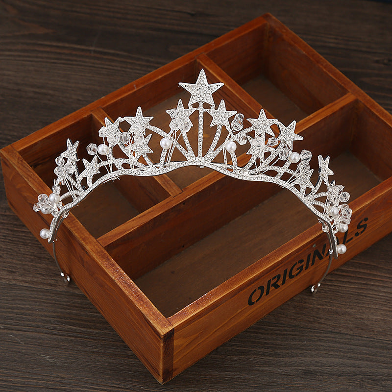 Star Headband Crown Hairband princess tiara Bling Bridal Tiara,silver