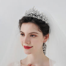 Load image into Gallery viewer, Crystal Pearl Crowns Rhinestone Tiara Brides Hairband Hair Jewelry Princess Crown