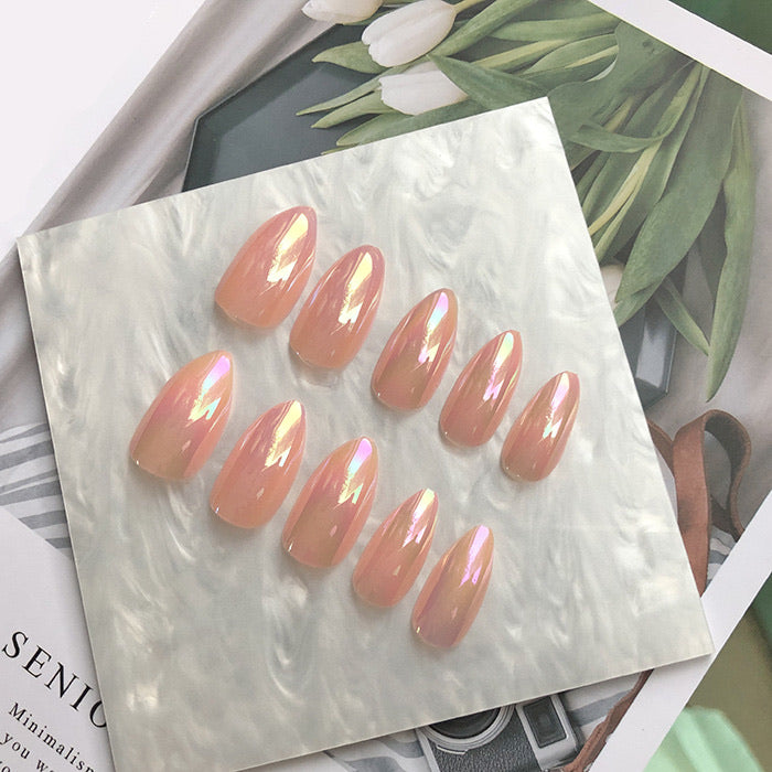 AB Strass Fake Press On Fingernails Long Length UV, Faux Ongles Reusable