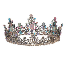 Load image into Gallery viewer, Jelly Crystal Round Bridal Tiara Crown Black Rhinestone,Swarovski