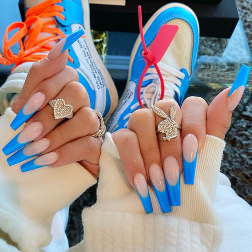 Long Gradiant Ballerina Design Fake Nails Full Cover Press on Nail coffin false nail tip