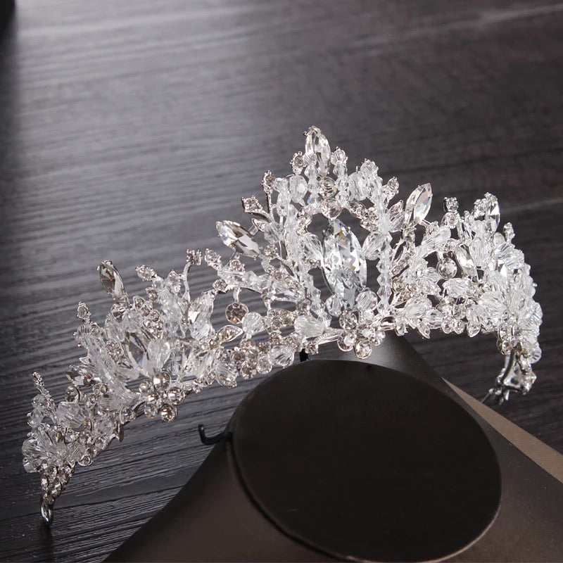 Bridal Jewelry Sets Wedding Cubic Zircon Crown Tiaras Earring Choker Necklace,Swarovski