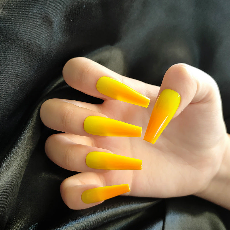 Long Fake Nails press on Square Head Full Cover Detachable Finished Fingernails nude nail art