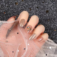 Load image into Gallery viewer, faux nails Shimmer Paillette Diamond Moon Artificial Nail Art Tips