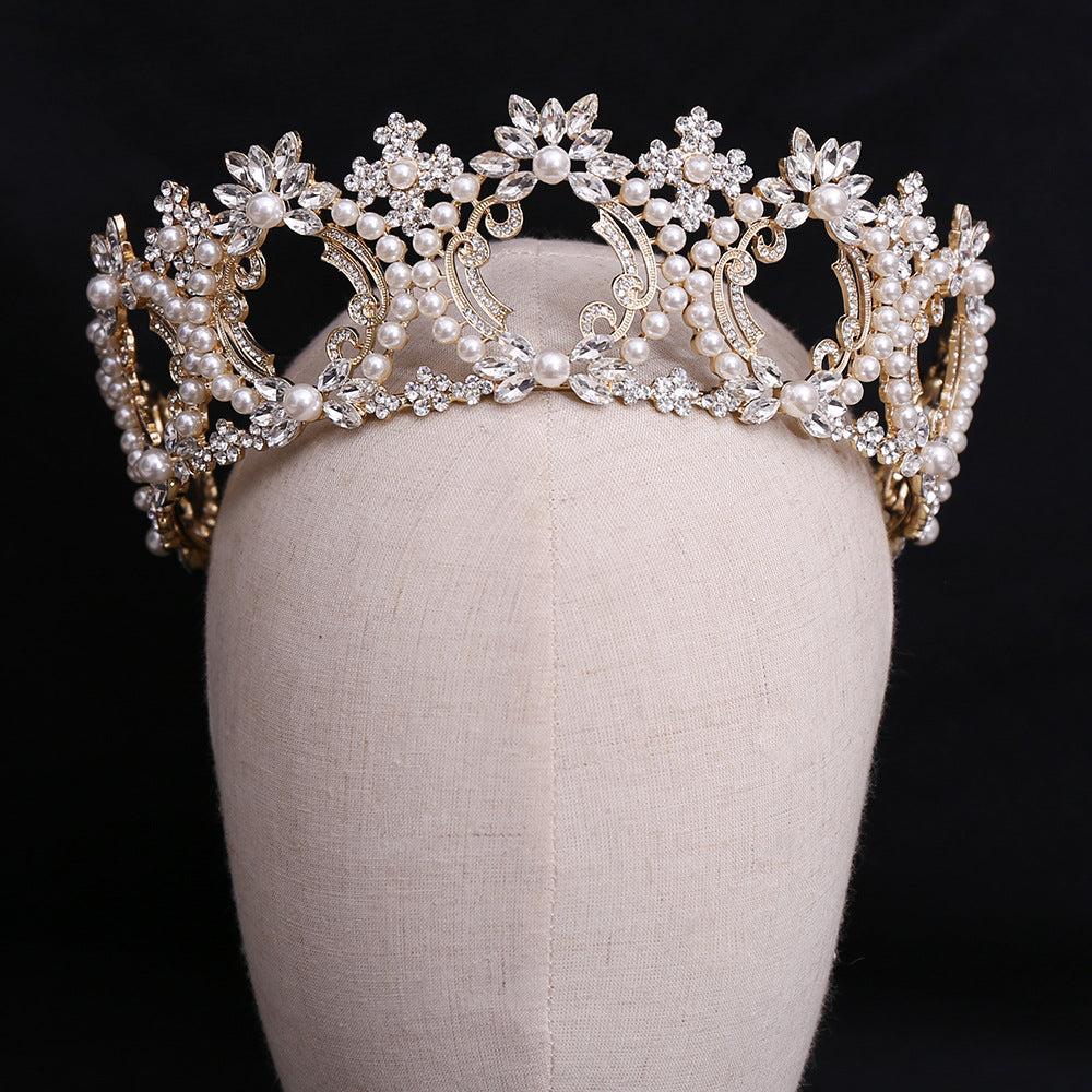 Princess Crown for Women, Crystal Queen Tiaras for Girls Bridal Hair Accessories Gifts for Birthday Wedding Prom, Bridal Party, Pageant, Halloween Christmas Costume - Gold