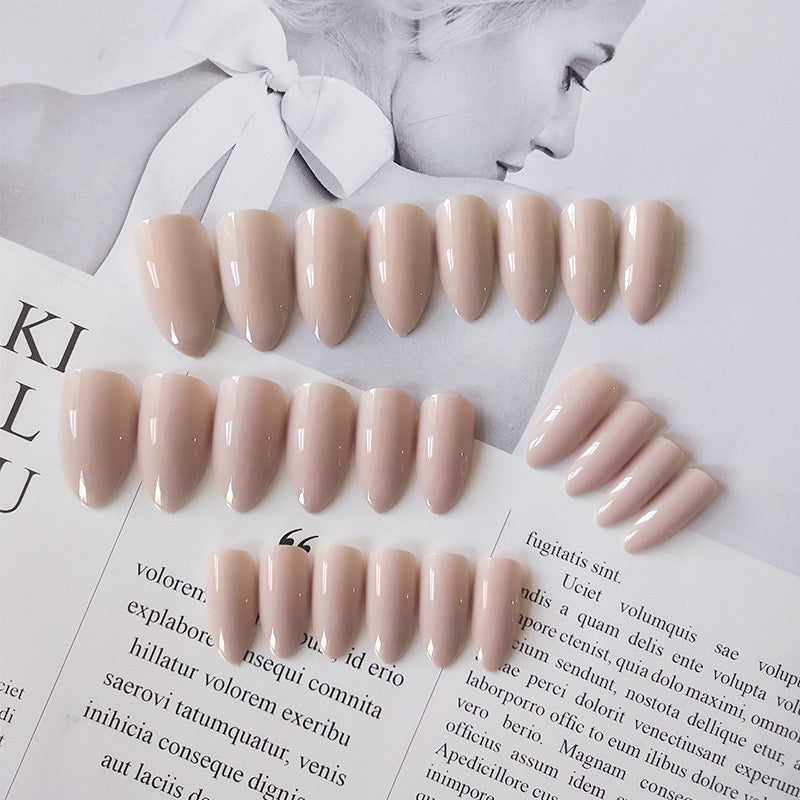 Fake Nails Long Ballet Full Cover Soft Pink Color Long UV Coat Acrylic Nail Kits Sets