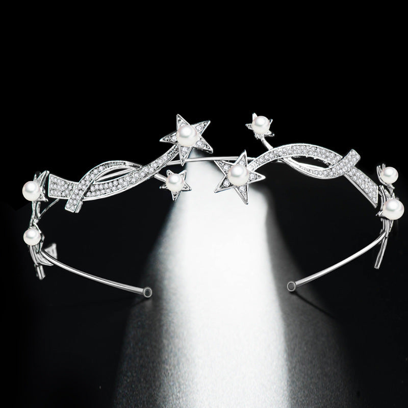 Star Shaped Rhinestone Crowns Bridal Crowns Tiaras Bridal Headpiece for Wedding Ceremony Party
