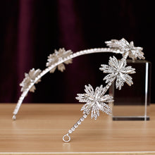 Load image into Gallery viewer, Luxury Flowers Soft Hairbands Bride Tiaras and Crowns Rhinestone Crystal Diadem Wedding Headdress Bridal Hair Jewelry Ornaments