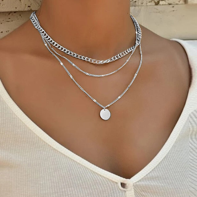 Vintage Necklace on Neck Gold Chain Women's Jewelry Layered Accessories for Girls Clothing Aesthetic Gifts Fashion Pendant 2021