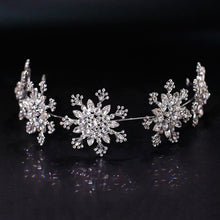 Load image into Gallery viewer, Luxury Crystal Snowflake Hairband Floral Bridal Tiaras Baroque Crown Rhinestone Pageant Diadem Headband Wedding Hair Accessories