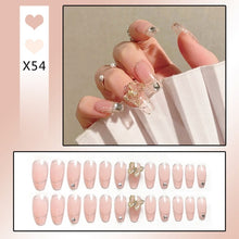 Load image into Gallery viewer, 24pcs Butterfly decorated false nails Removable Long Paragraph Fashion Manicure press on nail tips full cover acrylic for girls