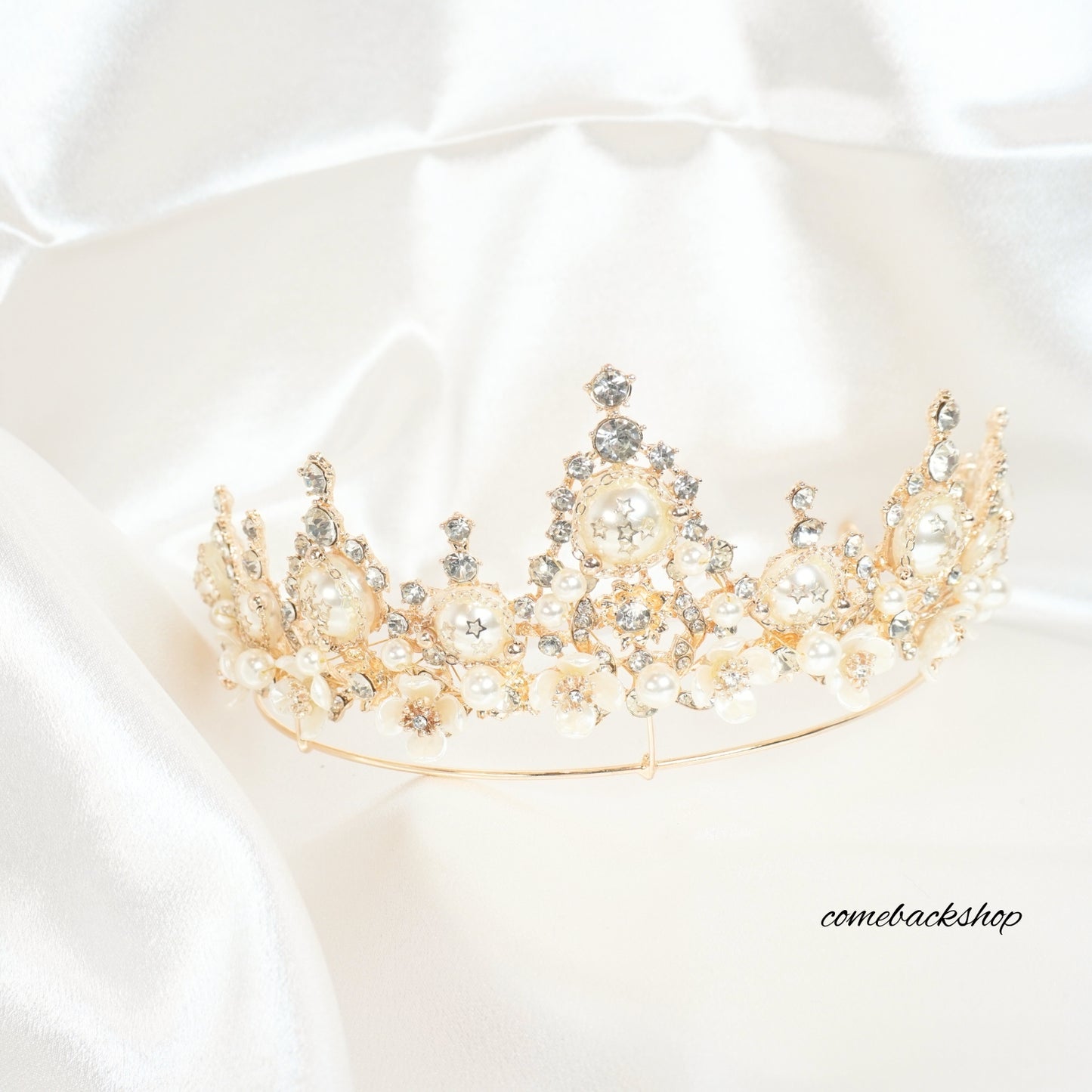 Gold Crystal Tiara Crown Headband Princess Elegant Crown for Women Girls Bridal Wedding Prom Birthday Party